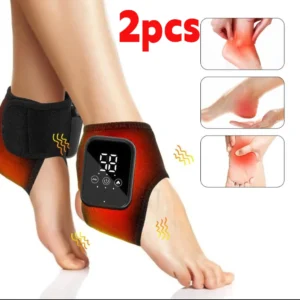 Electric Heat And Vibration Ankle Massager Infrared Hot Compress Therapy Ankle Massage Heated Wrap Support Brace Foot Protector